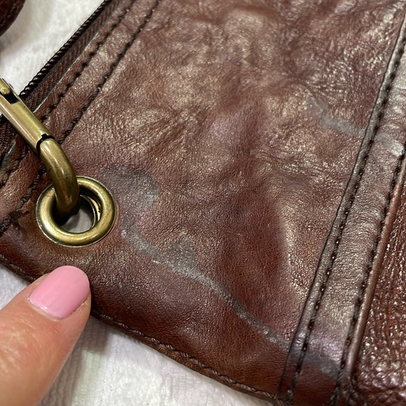 Vintage Fossil Sasha Brown Genuine Distressed Leather Bag Purse Crossbody ZB2987 - Picture 8 of 16